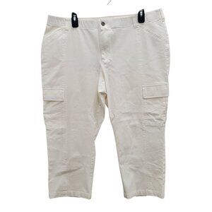 Chico's Woman's White Comfort Waist‎ Flat Front Casual Cargo Pocket Crops 3 (16)